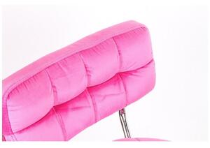 LuxuryForm Stolička VIGO VELUR na strieborné základni s kolieskami - svetlá ružová