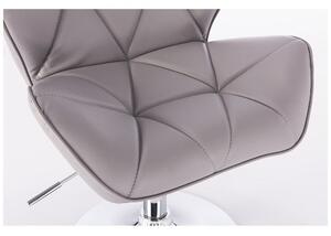LuxuryForm Barová stolička MILANO na čiernej hranatej podstave - šedá