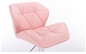 LuxuryForm Barová stolička MILANO na čiernej hranatej podstave - ružová