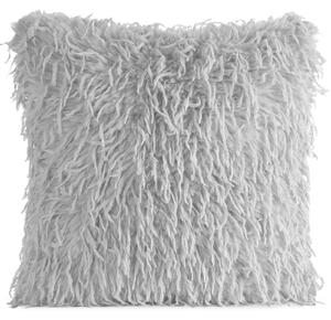 CHLPATÁ DEKORAČNÁ OBLIEČKA NA VANKÚŠ ADORE 45X45 CM STRIEBORNÁ