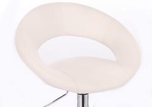 LuxuryForm Barová stolička NAPOLI na striebornom tanieri - biela