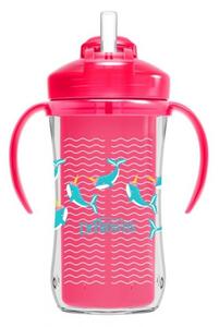 Termohrnček so slamkou, 300 ml, ružový