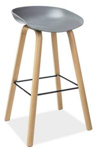 Decentná barová stolička, dub/sivá (n146370)