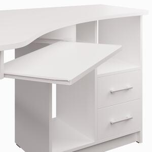 Rohový písací stôl JANA ľavá, biela