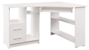 Rohový písací stôl JANA pravá, biela