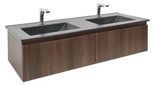 Kúpeľňová skrinka s umývadlom SAT Evolution 119x30x45 cm orech Aida mat SATEVO120NAU3BA