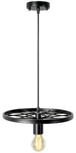 Toolight - Stropná lampa závesná retro kruhová 1xE27 APP212-1CP, čierna, OSW-08001