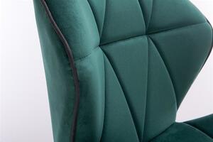 LuxuryForm Stolička MILANO MAX VELUR na čierne podstave s kolieskami - zelená