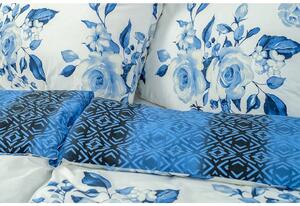Posteľné obliečky bavlnené Modré ruže 140x200/70x90 cm