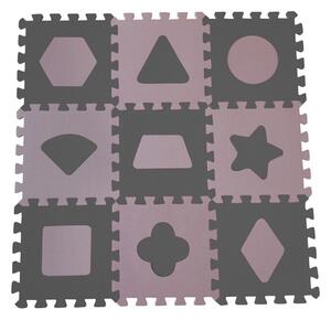 BABYDAN BABYDAN Penová hracia podložka puzzle Geometrické tvary, Rose 90 x 90 cm
