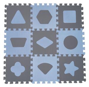 BABYDAN BABYDAN Penová hracia podložka puzzle Geometrické tvary, Blue 90 x 90 cm