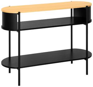 KONZOLOVÝ STOLÍK, prírodná farba, čierna, kov, kompozitné drevo, 100/39/76 cm Xora - Online Only obývacie izby, Online Only