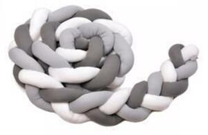TTOMI T-TOMI Mantinel pletený 180 cm, white/grey/anthracite