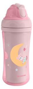 Hrnček so silikónovou slamkou 220ml 8m+ Moony me Pink
