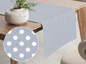Biante Bavlnený behúň na stôl Sandra SA-342 Biele bodky na sivom 20x160 cm