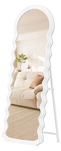 SONGMICS Stojanové zrkadlo WAVE s rámom 160 x 50 cm biela