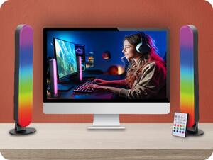 Solight LED RGB osvetlenie Gaming s diaľkovým ovládačom RGB+3000K, zvukový senzor, USB napájanie [WL916]
