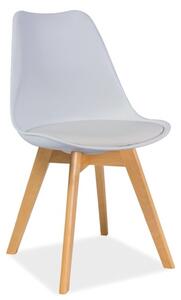 Signal Jedálenská stolička: KRIS BUK SIGNAL - stoličky/ kreslá: drevo buk/ ekokoža biela