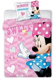 Obliečky do malej detskej postieľky Sweet Minnie Mouse - Disney - 100% bavlna - 100 x 135 cm + 40 x 60 cm