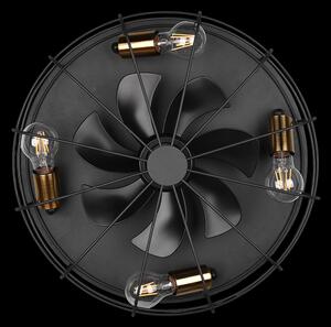 Trio R61095032 stropný ventilátor s osvetlením Trondheim 4x10W | E27 - diaľkové ovládanie, časovač, 3 rýchlosti, čierna