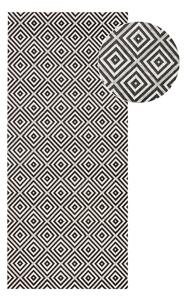Čierno-biely vonkajší koberec NORTHRUGS Karo, 80 × 200 cm