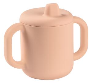 Hrnček s náustkom a držadlami silikónový Pink