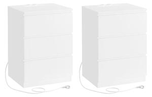 SADA NOČNÝCH STOLÍKOV, biela, 40/59/35 cm MID.YOU - Spálňové sety, Online Only