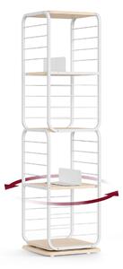 REGÁL, biela, béžová, uhlíková oceľ, 43/158/43 cm Boxxx - Online Only drobný nábytok, Online Only