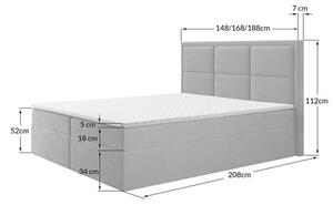 Čalúnená posteľ ROMA rozmer 180x200 cm Tmavosivá