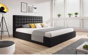 Čalúnená posteľ VERO rozmer 140x200 cm - Eko - koža Čierna