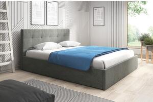 Čalouněná postel LAURA rozměr 90x200 cm Tmavě šedá