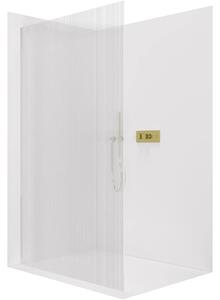 CERANO - Sprchová zástena Walk-in Crystal Ľ/P - 8 mm - bezvzperový systém - zlatá, ryhované sklo - 120x200 cm
