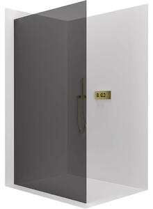 CERANO - Sprchová zástena Walk-in Crystal Ľ/P - 8 mm - bezvzperový systém - zlatá, grafitové sklo - 60x200 cm