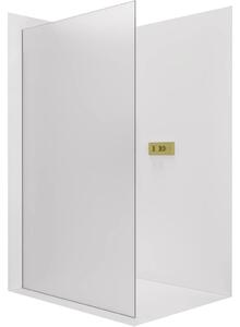 CERANO - Sprchová zástena Walk-in Crystal Ľ/P - 8 mm - bezvzperový systém - zlatá, mliečne sklo - 120x200 cm