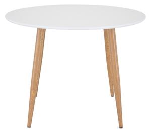 Plaza okrúhly jedálenský stôl Ø100 (biela/natur)