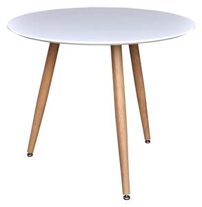 Polar okrúhly jedálenský stôl Ø90 (biela/natur)
