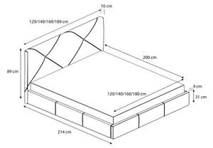 Čalúnená posteľ KARINO rozmer 180x200 cm Sivá