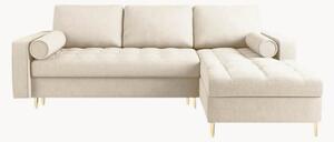 5-miestna rohová rozkladacia pohovka s úložným priestorom Santo Light Beige & Gold
