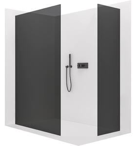 CERANO - Sprchová zástena Walk-in Crystal TL/P - 8 mm - bezvzperový systém - zlatá, grafitové sklo - 160x160x200 cm