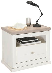NOČNÝ STOLÍK, sivá, biela, 63/55/38 cm Hom`in - Spálňové sety