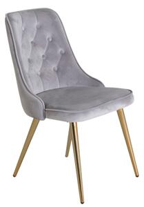 Velvet LYX stolička svetlosivá/zlatá