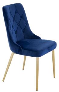 Velvet LYX stolička modrá/zlatá