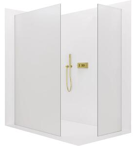 CERANO - Sprchová zástena Walk-in Crystal TL/P - 8 mm - bezvzperový systém - zlatá, mliečne sklo - 160x160x200 cm