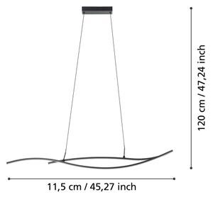 Eglo 901207 - LED Luster na lanku GRISOLIA LED/20W/230V 4000K čierna