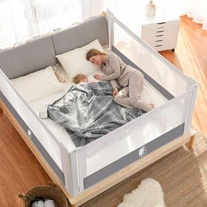 Zábrana na manželskú posteľ Monkey Mum® Popular - 200 cm - svetlo sivá - design