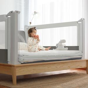 Zábrana na manželskú posteľ Monkey Mum® Popular - 190 cm - svetlo sivá