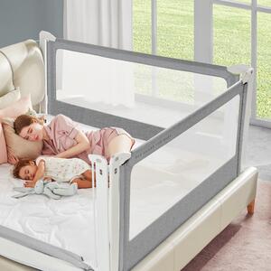 Zábrana na manželskú posteľ Monkey Mum® Popular - 160 cm - tmavo sivá - design