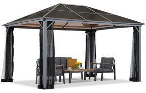 Záhradný altánok Milos 3x4m s moskytiérou Garden Point sivý