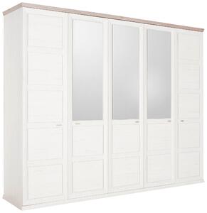 SKRIŇA SO ZRKADLOM, sivá, biela, 255/209/60 cm Hom`in - Skrine