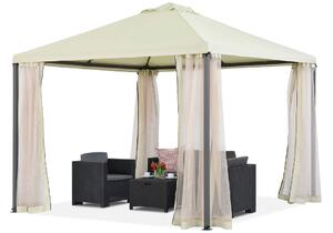 Béžový záhradný pavilón s moskytiérou Madrid 3 x 3 m Garden Point